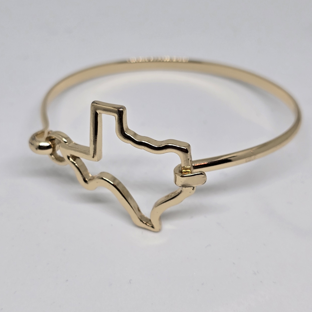 Gold Texas Outline Bangle Bracelet